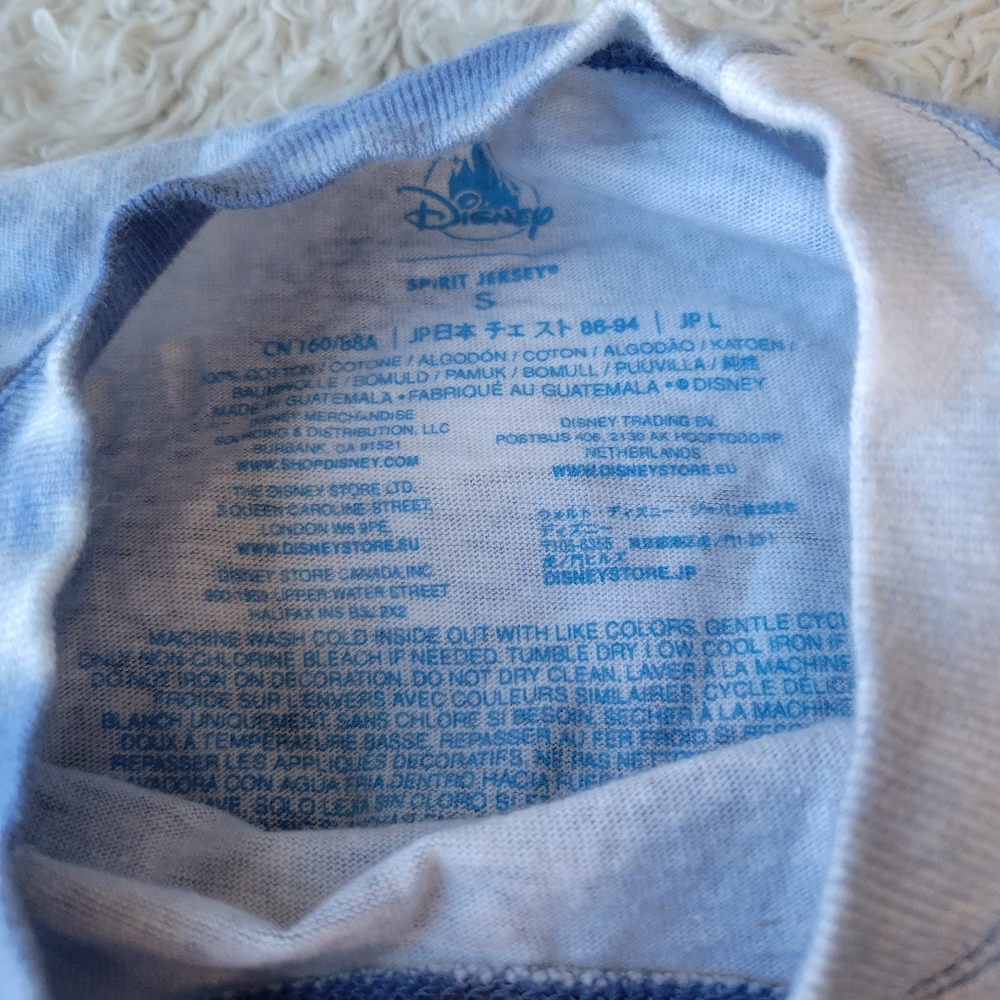 Disneyland Lilo & Stitch Blue White Tie Dye Long Sleeve Spirit Jersey Small - Picture 6 of 6